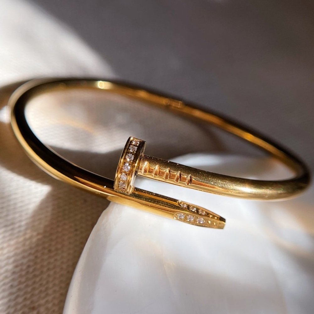 🌟New stainless steel Gold Plated Nail Clou Bracelet Bangle